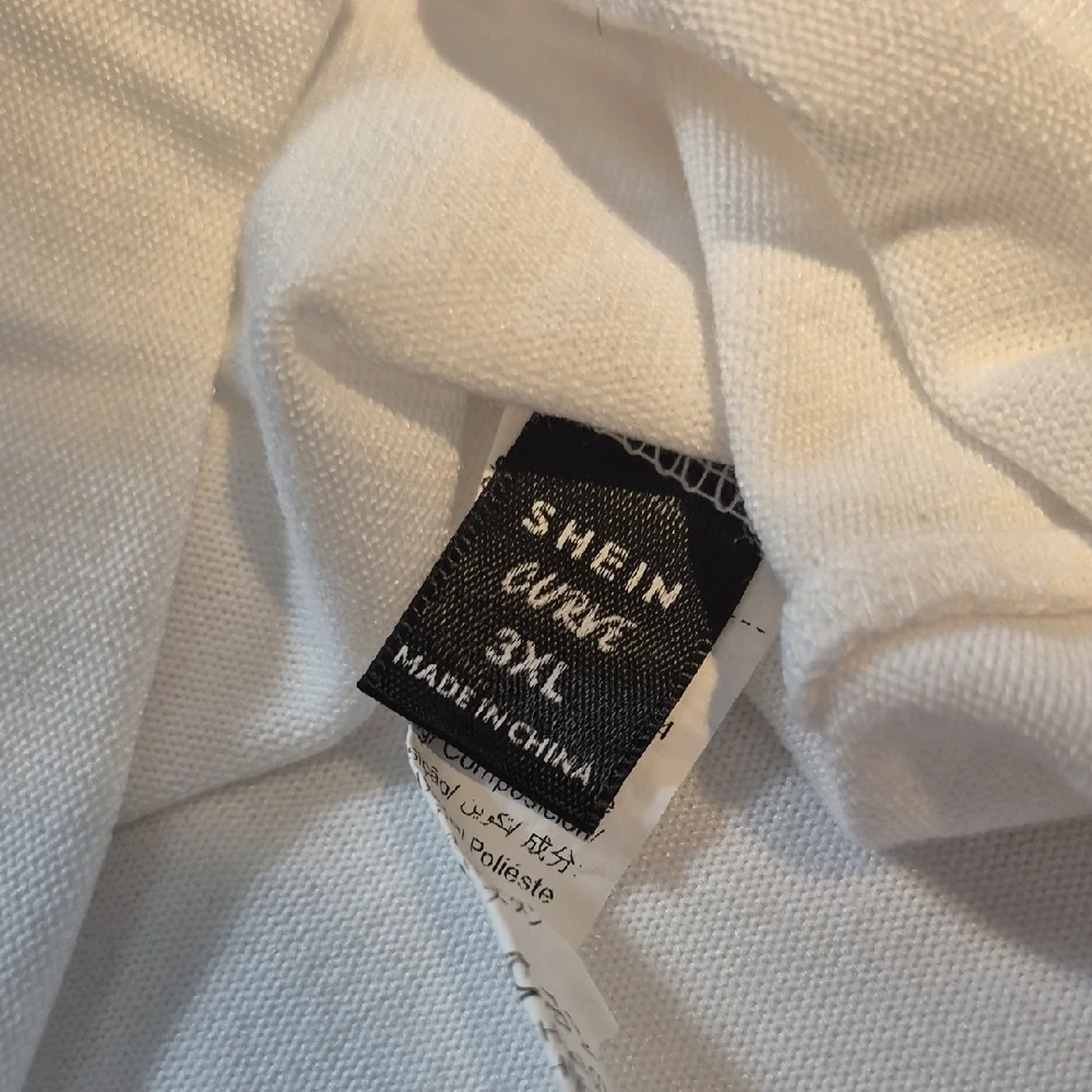 Womens Plus 3X White Lace Sleeve Women's Blouse - Picture 12 of 12